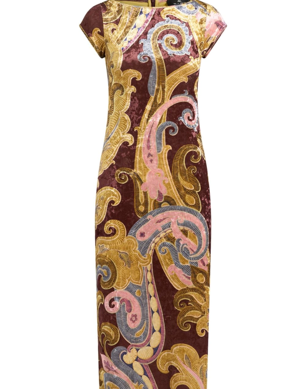 ETRO chenille dress Women paisley-printed 0502